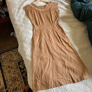 Vintage camel A-line dress